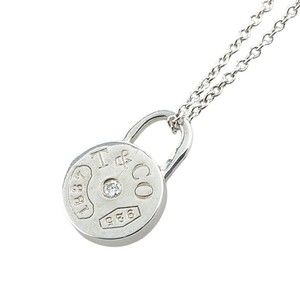 Tiffany & Co. Silver Padlock Pendant Necklace with Center Stone